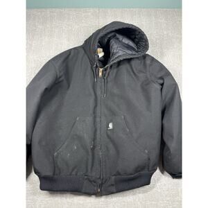 Carhartt J133 Extremes Black Hooded Full Zip Quilted Jacket - Size 2XL